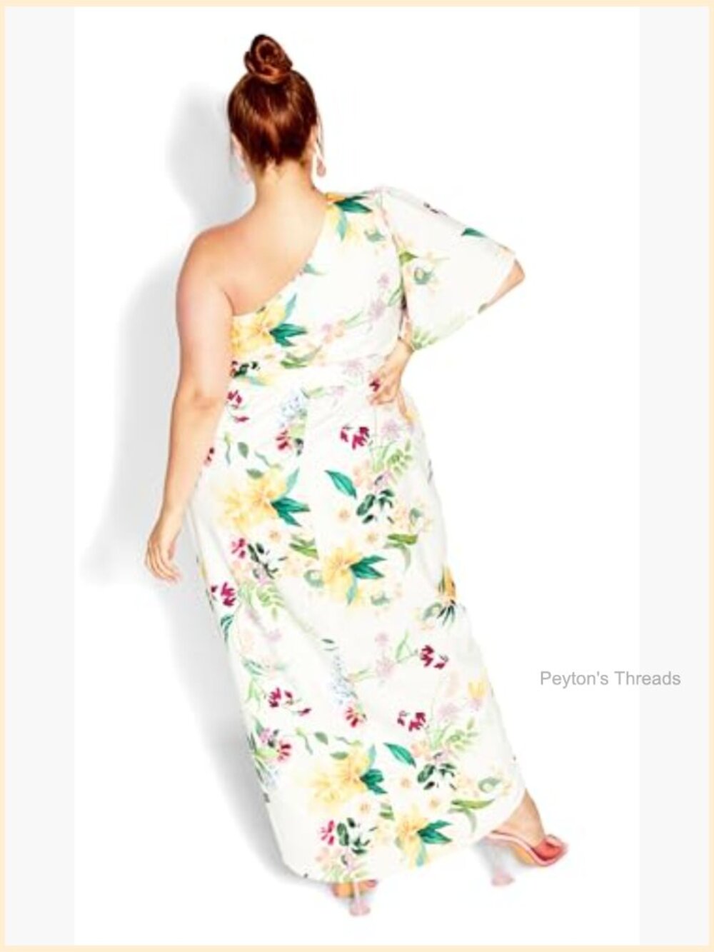 Plus Size Maxi Wrap Dress One Shoulder Tulip Skirt Pockets - Picture 3 of 5